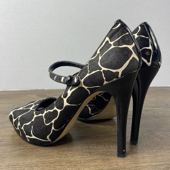 Nine West Women’s NW Luminous Animal Print Open Toe Heels, Calf Hair, size 7.5 - Picture 6 of 10